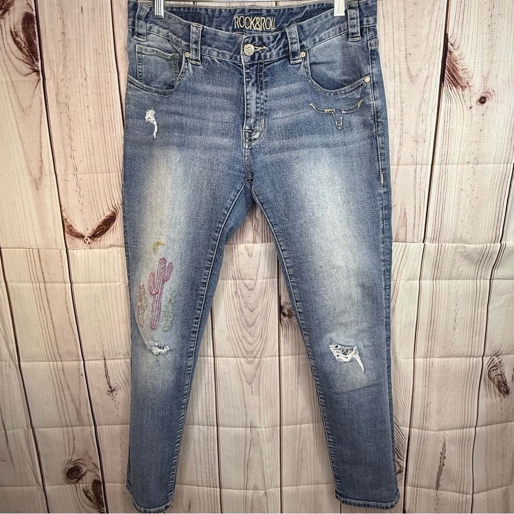 Rock & Roll Cowgirl Light Blue Boyfriend Jeans